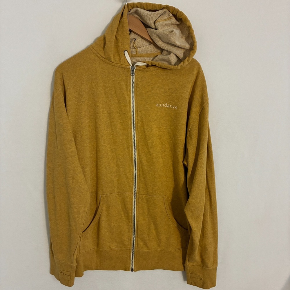 Vtg Sundance French Terry Hoodie Fits XL Embroidered Logo Full Zip Film Festival